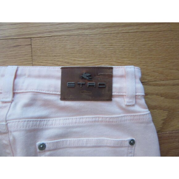 Etro Italian Pale Pink High Rise Wide Leg Embroidered Jeans Size 29 - Picture 4 of 6